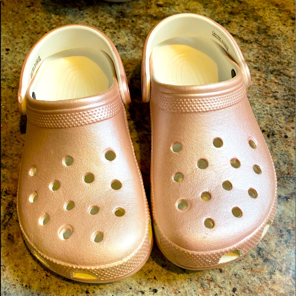 Rose Gold Crocs